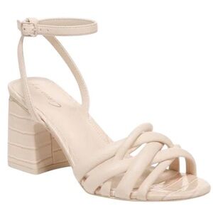 Circus by Sam Edelman Womens Onna Ivory Faux Leather Block Heel New